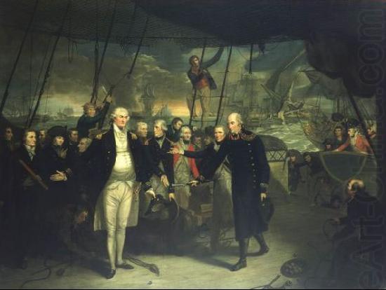 Daniel Orme Duncan Receiving the Surrender of de Winter at the Battle of Camperdown, 11 October 1797 china oil painting image